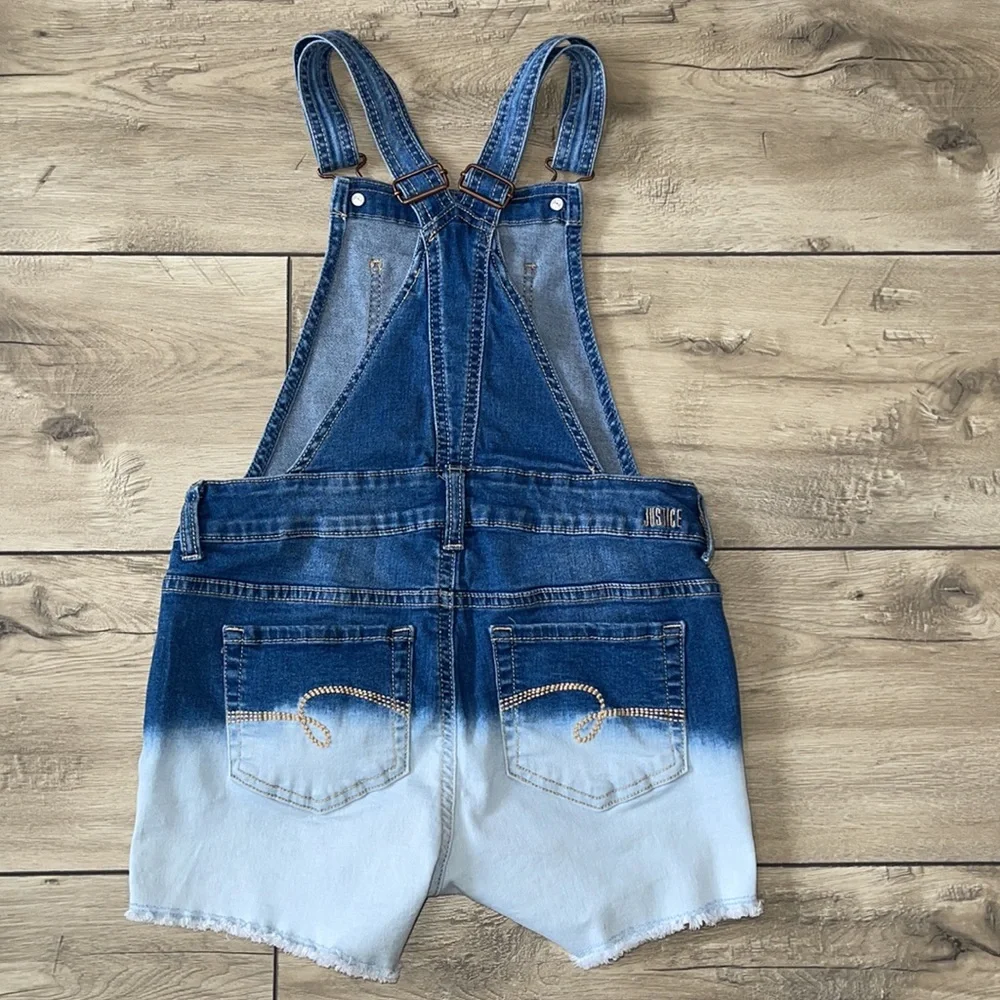 Justice Girl Jean Short Overalls Size 14